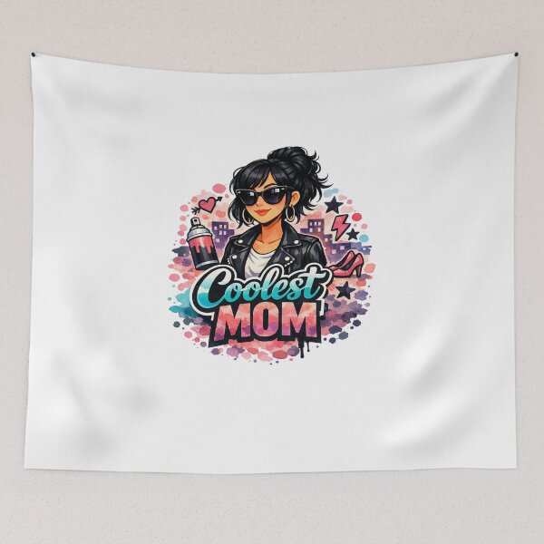 Item preview, Coolest Mom Ever Graffiti Art Fashion Black hair funky Mother designed and sold by VISO-art.