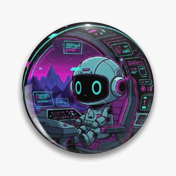 Item preview, Cyber-Lunar Pilot: Cute Robot in Space Cockpit designed and sold by trend-forge.