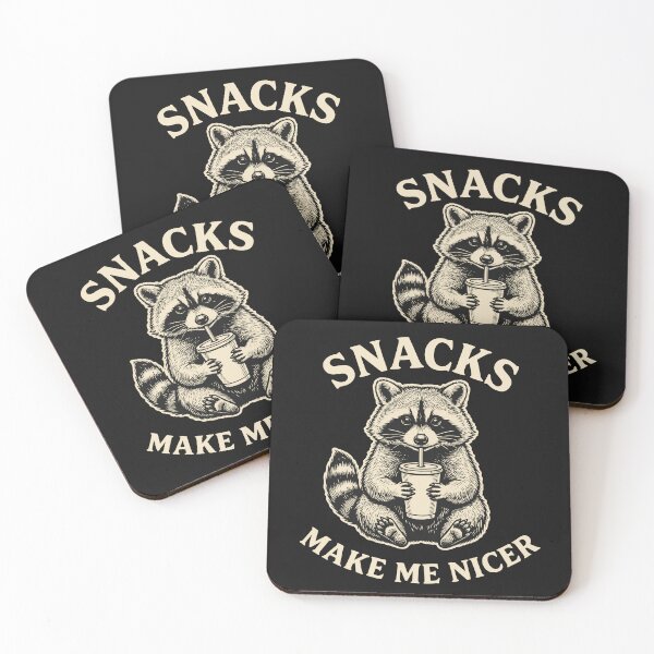 Item preview, Funny Raccoon Drinking Iced Milk Snacks Make Me Nicer Sarcastic Raccoon Lover  designed and sold by alenaz.
