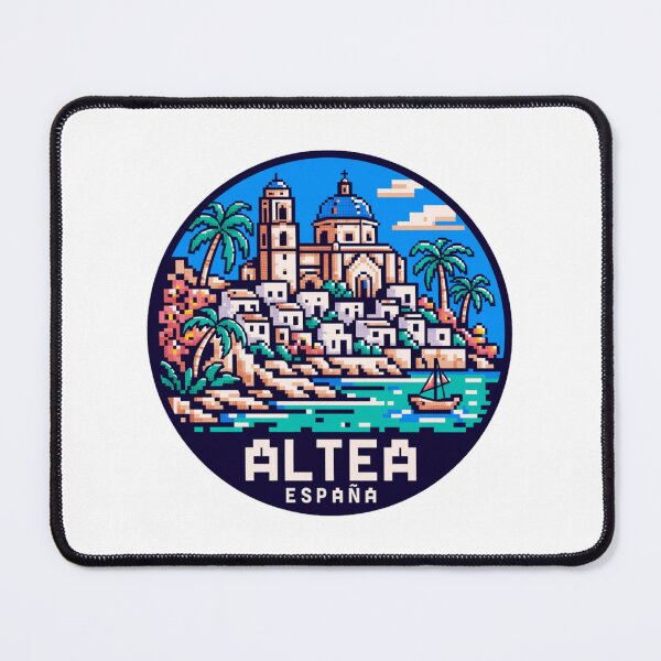 Item preview, Altea España: Pixel Art Mediterranean Coastal Badge designed and sold by CircinusStore.
