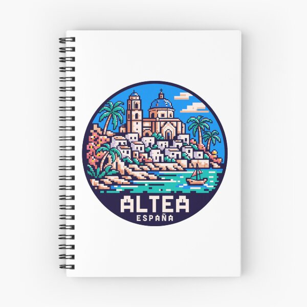 Item preview, Altea España: Pixel Art Mediterranean Coastal Badge designed and sold by CircinusStore.