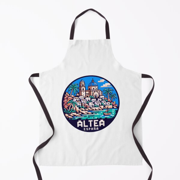 Item preview, Altea España: Pixel Art Mediterranean Coastal Badge designed and sold by CircinusStore.