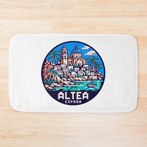 Item preview, Altea España: Pixel Art Mediterranean Coastal Badge designed and sold by CircinusStore.