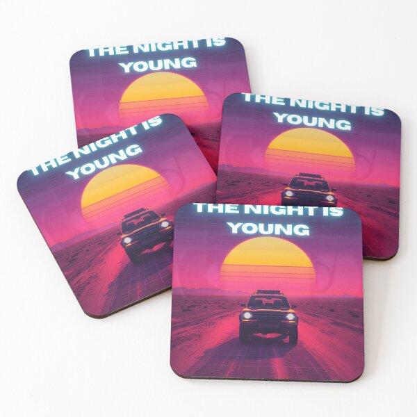 Item preview, The Night Is Young - Retro 80s Synthwave Sunset Car designed and sold by DOROTA-0909.