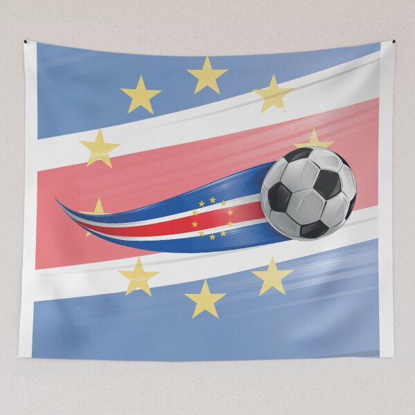Item preview, Soccer ball with the colors of the Cape Verde flag, realistic effect designed and sold by Doomko.