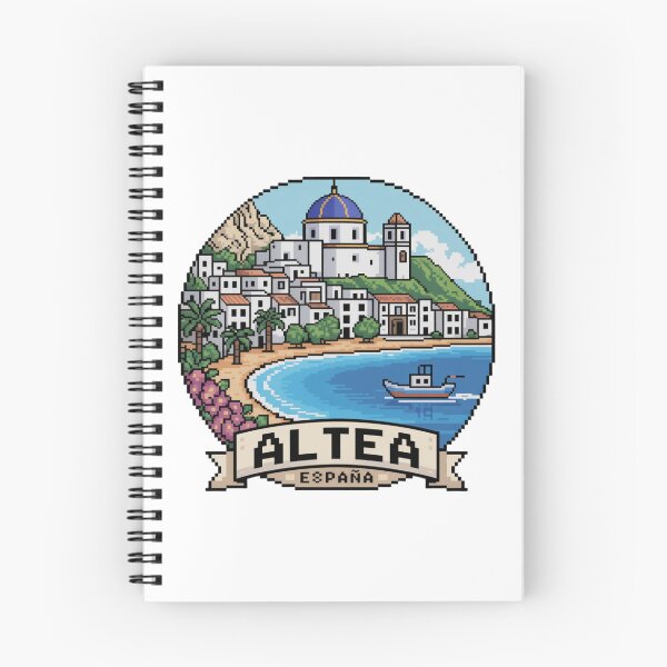 Item preview, Altea España: Pixel Art Mediterranean Coastal Scene designed and sold by CircinusStore.