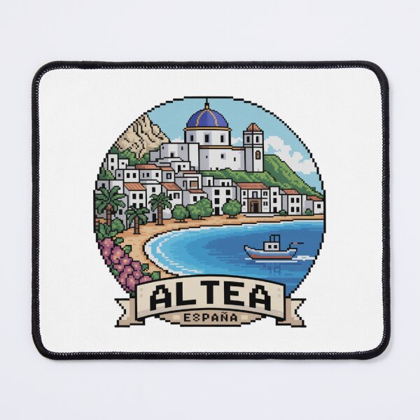 Item preview, Altea España: Pixel Art Mediterranean Coastal Scene designed and sold by CircinusStore.
