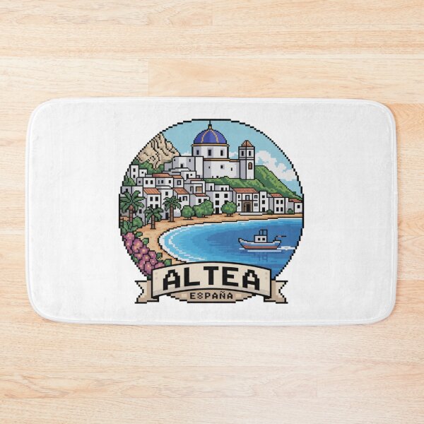Item preview, Altea España: Pixel Art Mediterranean Coastal Scene designed and sold by CircinusStore.