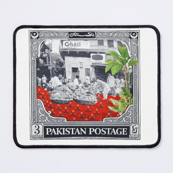 Item preview, Vintage Pakistan Bazaar Poster – Retro Postage Stamp Style Art designed and sold by Sketchbook Studio by Aqsaa.