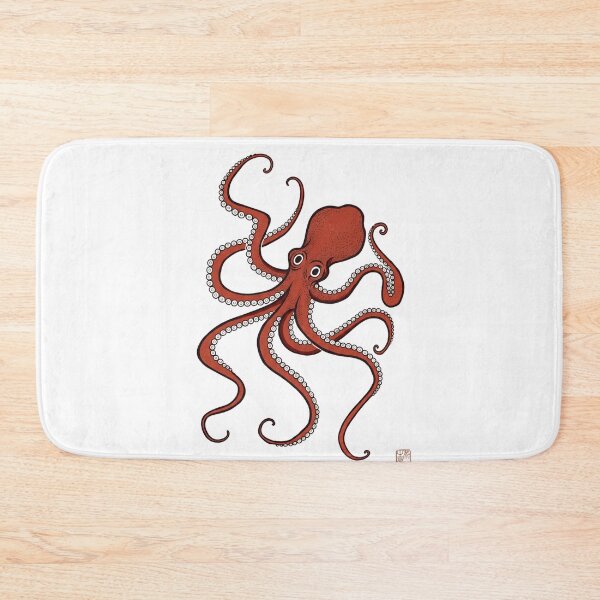 Item preview, Octopus Japanese Art – Crimson Woodblock Print | Ukiyo-e | Edo Period Illustration designed and sold by VybeWear Co..