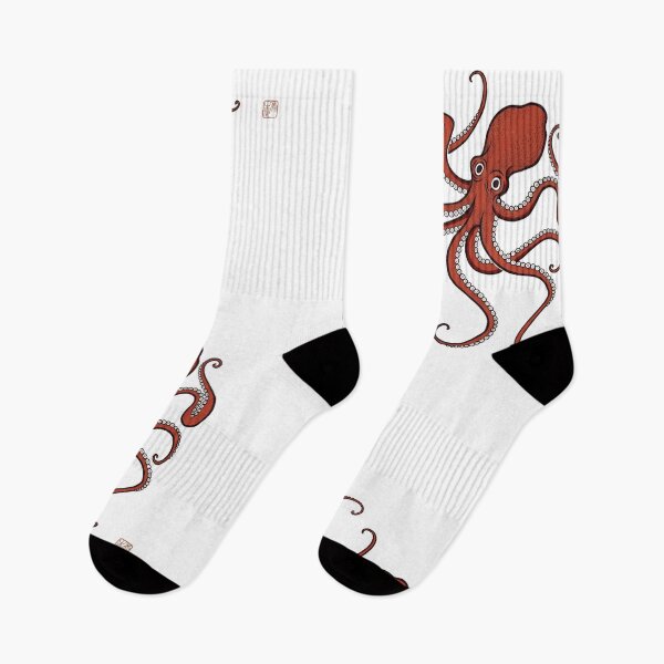 Item preview, Octopus Japanese Art – Crimson Woodblock Print | Ukiyo-e | Edo Period Illustration designed and sold by VybeWear Co..