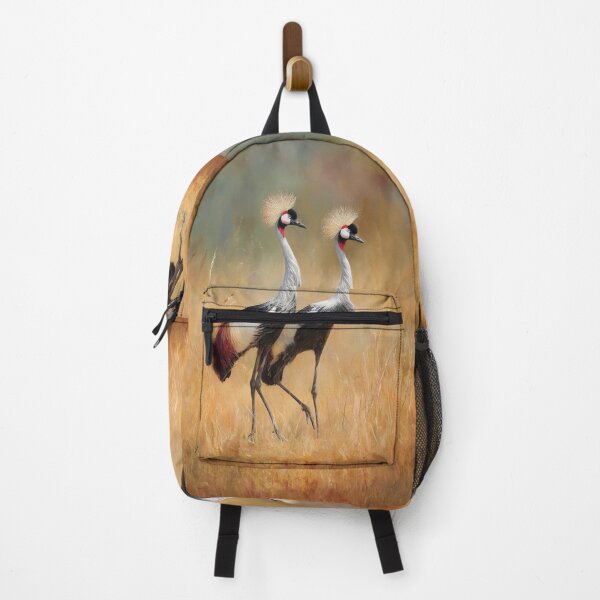 Item preview, A pair of Crimson Crowned Cranes dancing in tall grass, Birds in Motion designed and sold by CDC40.