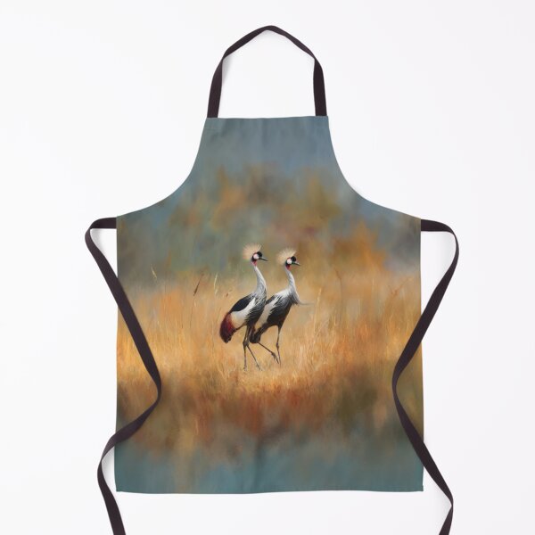 Item preview, A pair of Crimson Crowned Cranes dancing in tall grass, Birds in Motion designed and sold by CDC40.