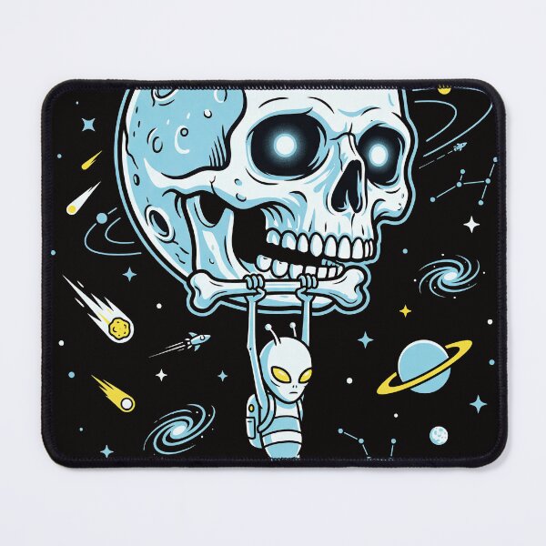 Item preview, Celestial Moon Skull Space Alien Surreal Art designed and sold by seven things shop.