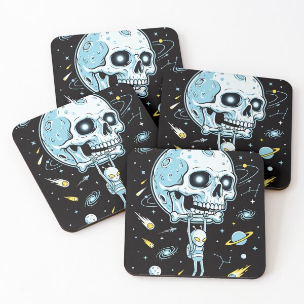Item preview, Celestial Moon Skull Space Alien Surreal Art designed and sold by seven things shop.