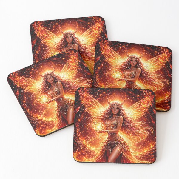 Item preview, Fire Fairy Goddess - Epic Phoenix Wings with Glowing Orb Fantasy Art designed and sold by David Brookes Digital.