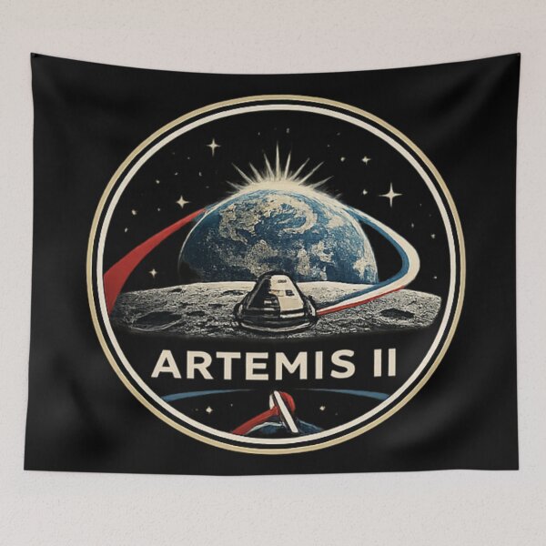 Item preview, Retro Moon Artemis – Earthrise Crew Exploration Badge designed and sold by OneMoments.