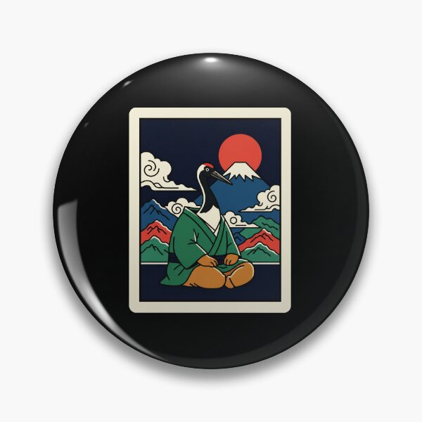 Item preview, Zen Crane Meditation Japanese Mountain  designed and sold by JordynLadukeg65.