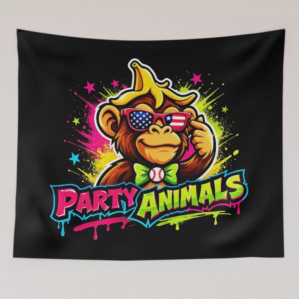 Item preview, Party Animals Monkey Neon Street  designed and sold by miaa-artistshop.