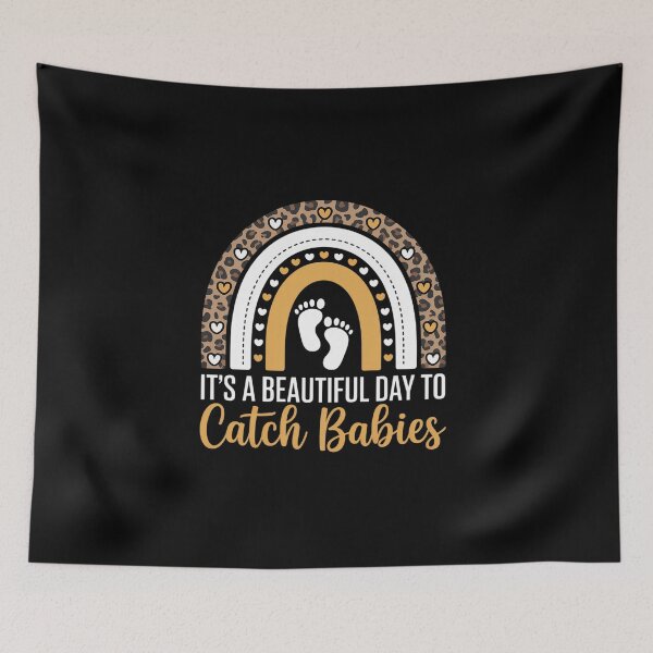 Item preview, It's a Beautiful Day to Catch Babies Boho Rainbow CNM Nurse designed and sold by BlassmausArt.