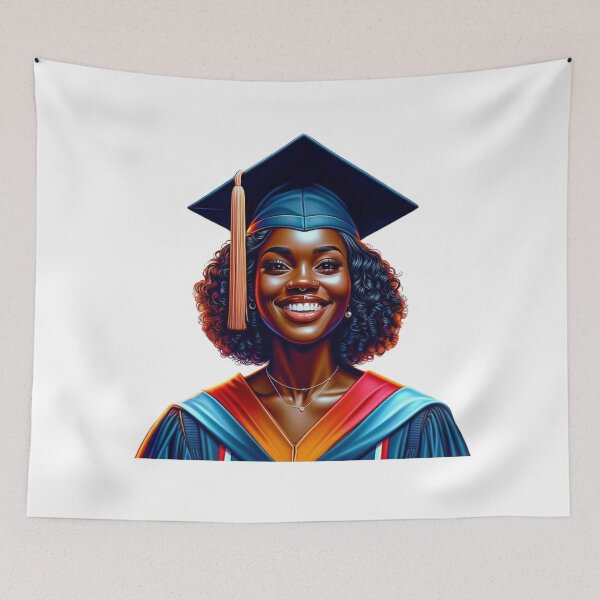 Item preview, Exultant Graduate with Voluminous Hair & Red Sash designed and sold by Lulunza.