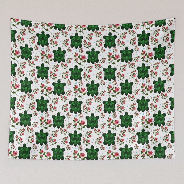Item preview, Cute Turtle and Floral Seamless Pattern | Whimsical Nature Botanical DesignDesignDesign with FlowersSeamless Ocean Animal Design designed and sold by HopeAndHustle.
