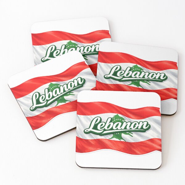 Artikelvorschau, Libanon-Flagge im Wind – Grafik zum Ausdruck libanesischen Nationalstolzes, Flaggenmotiv mit Zedernbaum, Geschenkidee für den Libanon entworfen und verkauft von GarnerSupplyCo.
