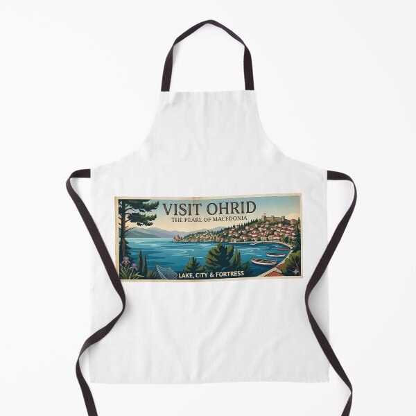 Item preview, Ohrid Macedonia Vintage Travel Illustration designed and sold by FlatlineArtCo.