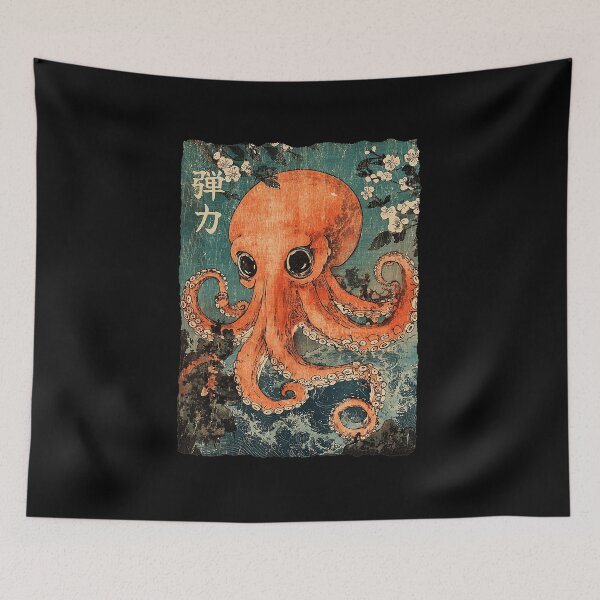 Item preview, Octopus Japanese Woodblock Style  designed and sold by titanlevi.