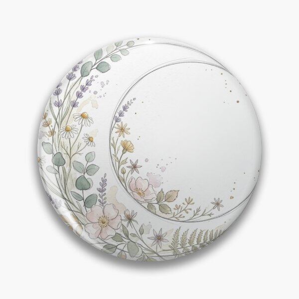 Item preview, Hand-drawn Botanical Watercolor Crescent Moon Flowers Minimalist Aesthetics designed and sold by FloraDesign-228.
