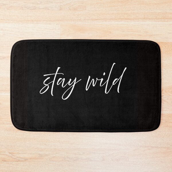 Item preview, Stay Wild Minimal White Typography Quote on Black Background Aesthetic Script Design designed and sold by onubi.
