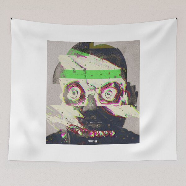 Item preview, Glitch Rap Icon Portrait – Distorted Surreal Hip Hop Face Inspired by Ye, Abstract Digital Art designed and sold by Forrest Jōb Art.