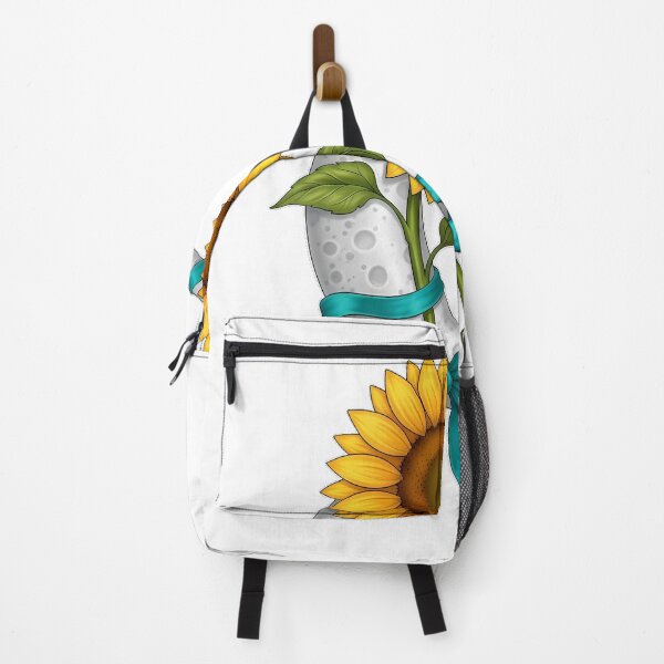 Item preview, Golden Sunflower Wrapped Around Crescent Moon Teal Ribbon designed and sold by pumsquare.