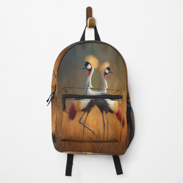 Item preview, A pair of Crimson Crowned Cranes dancing in tall grass, Birds in Motion designed and sold by CDC40.