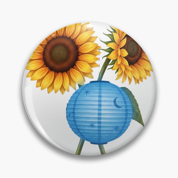 Item preview, Pair Sunflowers Crossed Blue Moon Lantern designed and sold by pumsquare.