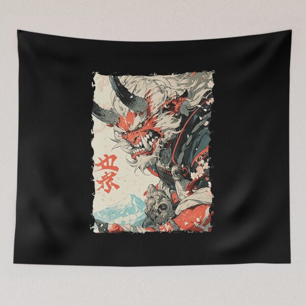 Item preview, Oni Mask Japanese Yokai Tattoo Style  designed and sold by titanlevi.