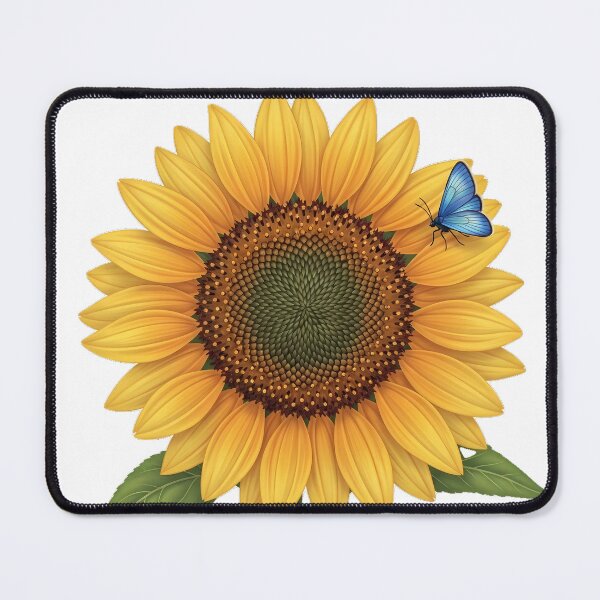 Item preview, Sunflower Tiny Blue Moth Resting On One Petal designed and sold by pumsquare.