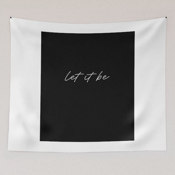 Item preview, Let It Be Minimal White Typography Quote on Black Background Aesthetic Script Design designed and sold by onubi.