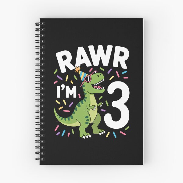 Artikelvorschau, Drei Rawr! Ich bin 3 Jahre alt! T-Rex-Dinosaurier, 3. Geburtstag, Jungen entworfen und verkauft von fferomananul.