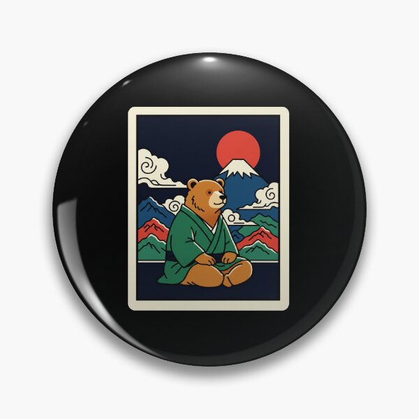 Item preview, Zen Bear Meditation Japanese Mountain  designed and sold by JordynLadukeg65.