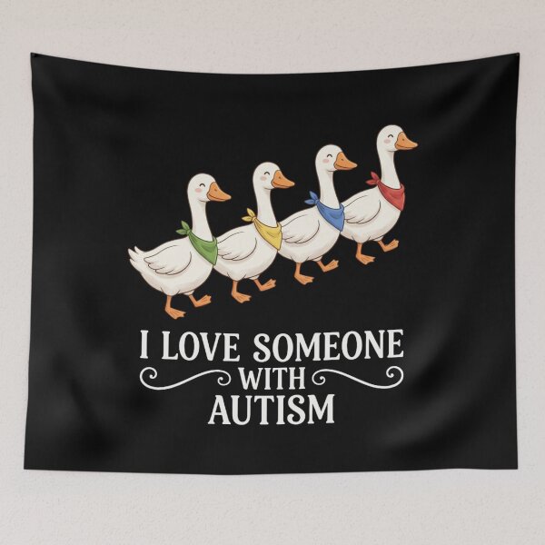 Item preview, I Love Someone With Autism White Text Walking Geese designed and sold by Start with INGz.