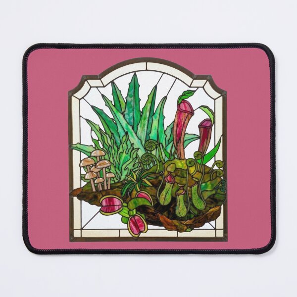 Item preview, Window of Stained Glass Succulents - bold pink background designed and sold by LottiesLuck.