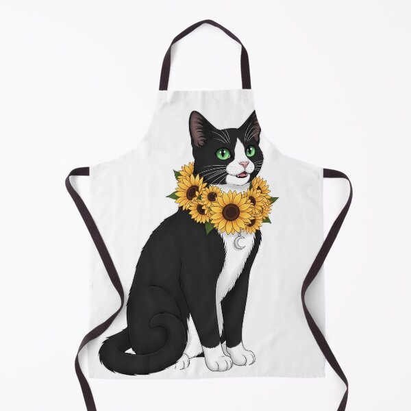 Item preview, Tuxedo Cat Sunflower Collar Dangling Moon Charm designed and sold by pumsquare.