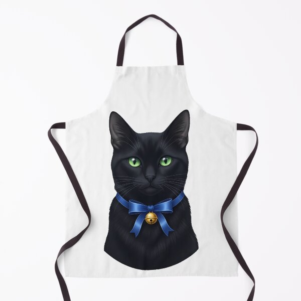 Item preview, Black Cat Blue Bell Ribbon Tiny Gold Stars designed and sold by pumsquare.
