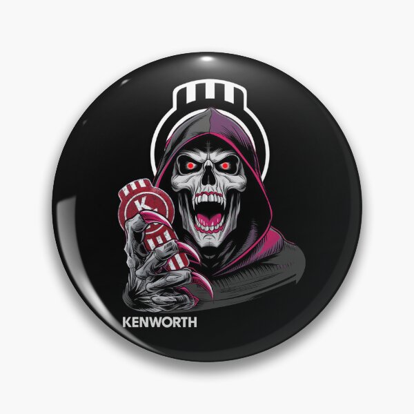 Item preview, Kenworth Trucker Reaper - Badass Skeleton Biker Design designed and sold by MillieRhodes.