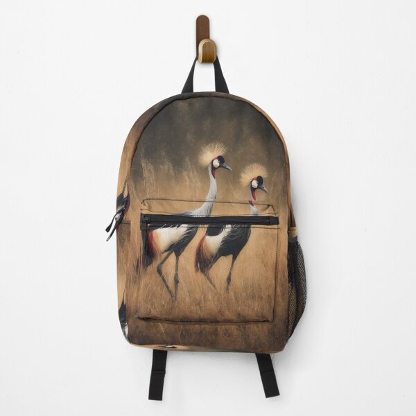 Item preview, A pair of Crimson Crowned Cranes dancing in tall grass, Birds in Motion designed and sold by CDC40.
