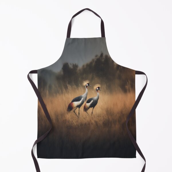 Item preview, A pair of Crimson Crowned Cranes dancing in tall grass, Birds in Motion designed and sold by CDC40.