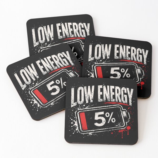 Item preview, Low Energy 5 Percent Battery – Funny Tired Mood Design designed and sold by SzyMazDesign.