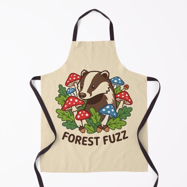 Item preview, Cute Badger and Mushrooms Forest Fuzz Cottagecore designed and sold by dreephic22.