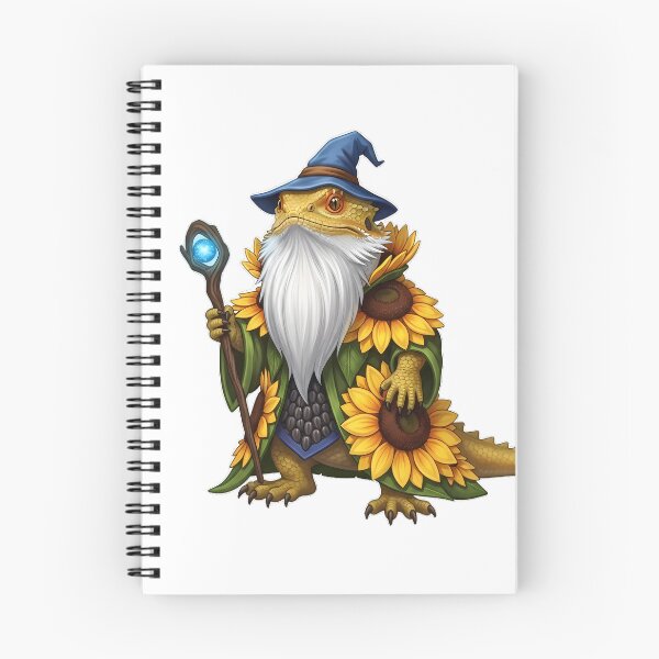 Item preview, Bearded Dragon Wizard Sunflower Cloak Tiny Blue Hat designed and sold by pumsquare.